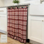 Handmade Dishwasher Skirt, Oven Skirt Curtain Cover, Decorative Cabinet Dish Washer Hidden Curtains, for Dishwashers Under Kitchen Sinks and Washing Machines, Farmhouse Rustic Decor(Yellow)