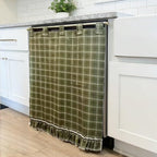 Handmade Dishwasher Skirt, Oven Skirt Curtain Cover, Decorative Cabinet Dish Washer Hidden Curtains, for Dishwashers Under Kitchen Sinks and Washing Machines, Farmhouse Rustic Decor(Yellow)
