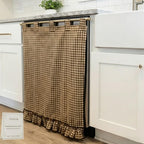 Handmade Dishwasher Skirt, Oven Skirt Curtain Cover, Decorative Cabinet Dish Washer Hidden Curtains, for Dishwashers Under Kitchen Sinks and Washing Machines, Farmhouse Rustic Decor(Yellow)