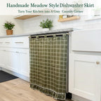 Handmade Dishwasher Skirt, Oven Skirt Curtain Cover, Decorative Cabinet Dish Washer Hidden Curtains, for Dishwashers Under Kitchen Sinks and Washing Machines, Farmhouse Rustic Decor(Yellow)