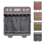 Handmade Oven Skirts for Door, Kitchen Oven Curtain with Ties, Tabs & Ruffled Trim, Heat-Safe Farmhouse Kitchen Décor for Oven, Dishwasher, Washing Machine (Cherry)