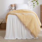 RIMELA Dorm College Bed Skirt Twin XL 36 Inch Drop, No-Slip Elastic Wrap Around Dust Ruffle, Soft Cotton-Like Fabric, Hides Under Bed Storage, Easy Install Machine Washable White