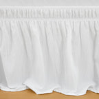 RIMELA Dorm College Bed Skirt Twin XL 36 Inch Drop, No-Slip Elastic Wrap Around Dust Ruffle, Soft Cotton-Like Fabric, Hides Under Bed Storage, Easy Install Machine Washable White