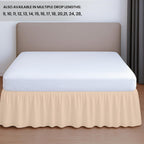 SGI bedding 12 Inch Drop Ruffled Bed Skirt King Size - Classic Gathered Styling, Platform Style Dust Ruffle with Secure Fit, Split Corners, Wrinkle-Resistant Microfiber - Beige