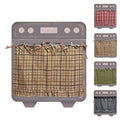 Handmade Oven Skirts for Door, Kitchen Oven Curtain with Ties, Tabs & Ruffled Trim, Heat-Safe Farmhouse Kitchen Décor for Oven, Dishwasher, Washing Machine (Cherry)