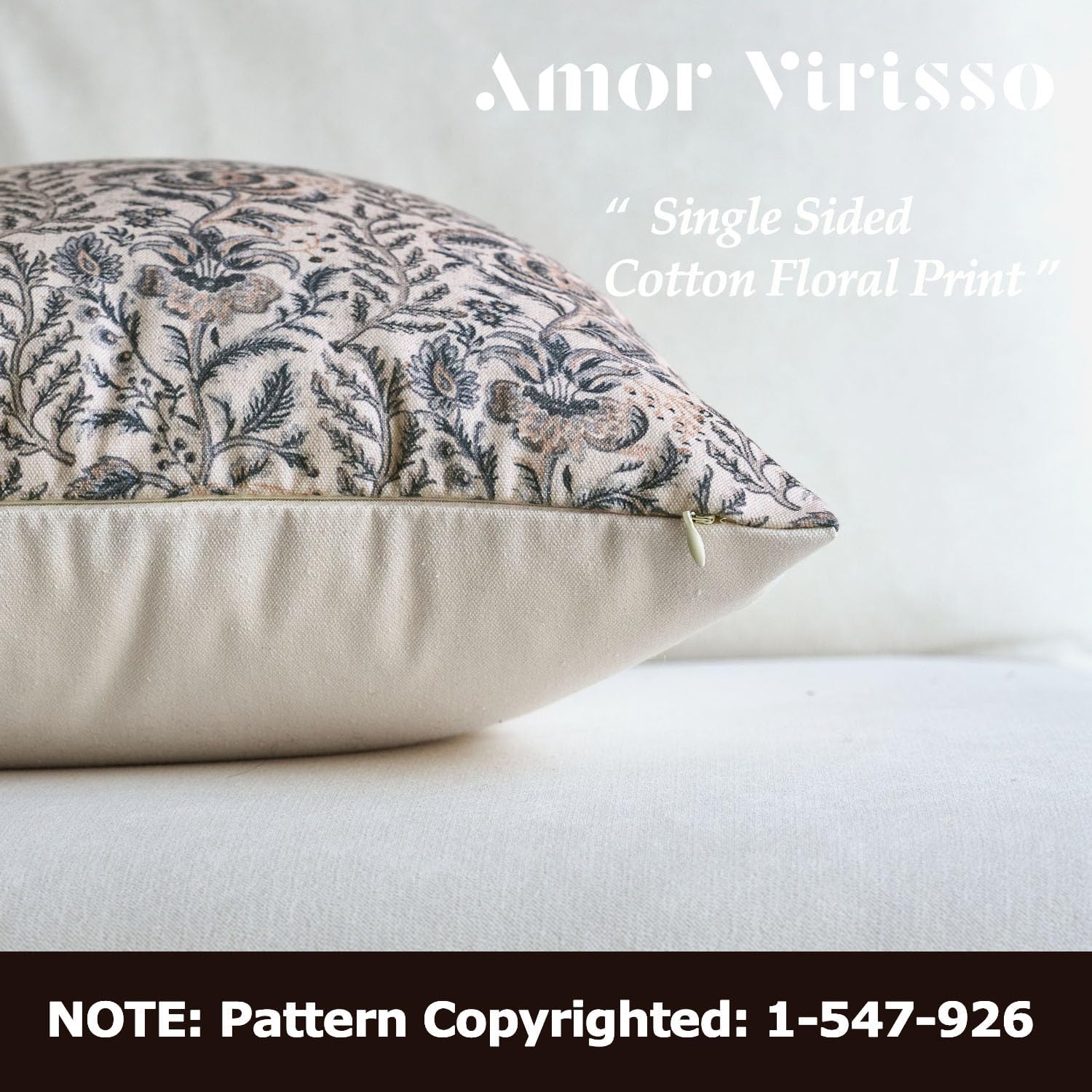 Amor Virisso Floral Pillow Covers 18x18 Set of 2 Vintage Block Print Pillow Covers Neutral Floral Striped Farmhouse Accent Decorative Pillow Covers for Sofa Bed, Yellow