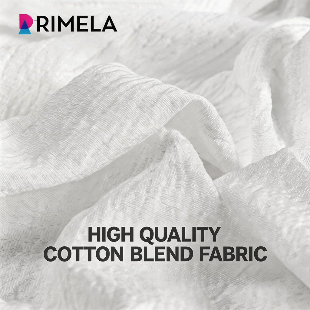 RIMELA Dorm College Bed Skirt Twin XL 36 Inch Drop, No-Slip Elastic Wrap Around Dust Ruffle, Soft Cotton-Like Fabric, Hides Under Bed Storage, Easy Install Machine Washable White