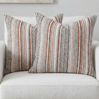 BOYSUM Set of 2 Striped Chenille Throw Pillow Covers 12x20 Inches Premium Plush Textured Decorative Cushion Covers Reinforced Hidden Zipper Mid-Century Modern Farmhouse Decor for Couch Sofa Black